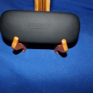Insights Eyeglasses Case with Cleaning Cloth - black flip-top hardshell